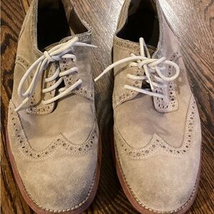 Men's Tan Suede Brogue Shoes